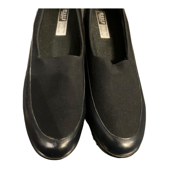 Munro Black Leather Walking Wedge Slip On Shoes 6.5M - Picture 4 of 8